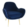 Laura Occasional Chair with Gold Legs -Navy