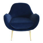 Laura Occasional Chair with Gold Legs -Black